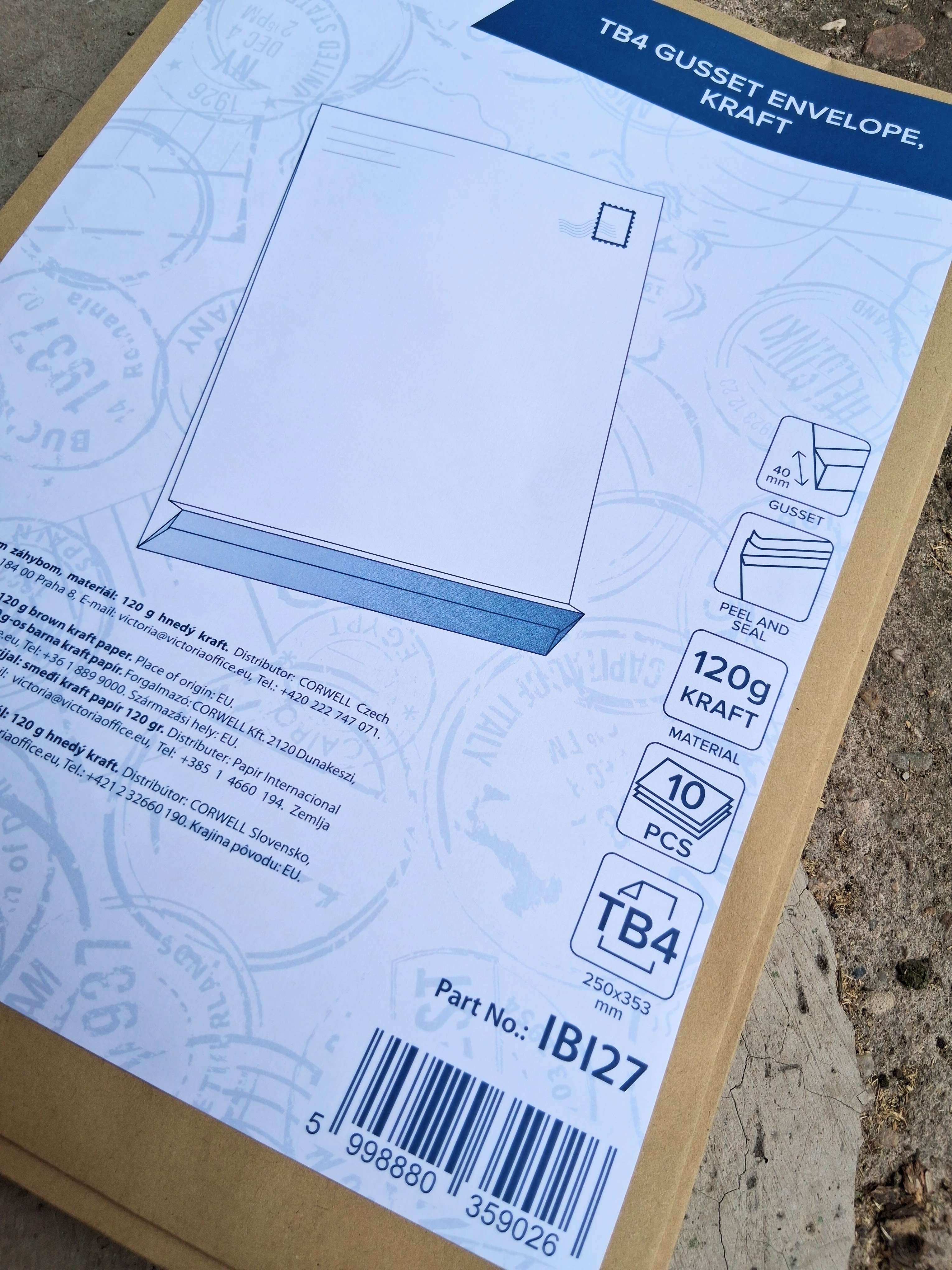 Kraftové obálky TB4 250 x 353 mm 10 ks