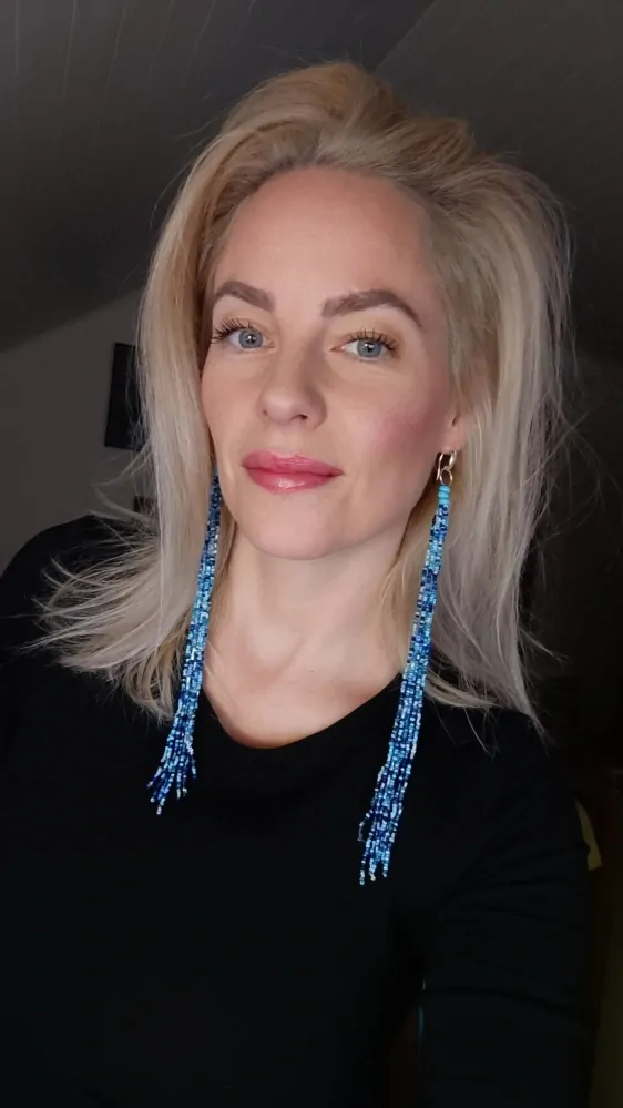 Dlouhé náušnice z korálků pro Danču