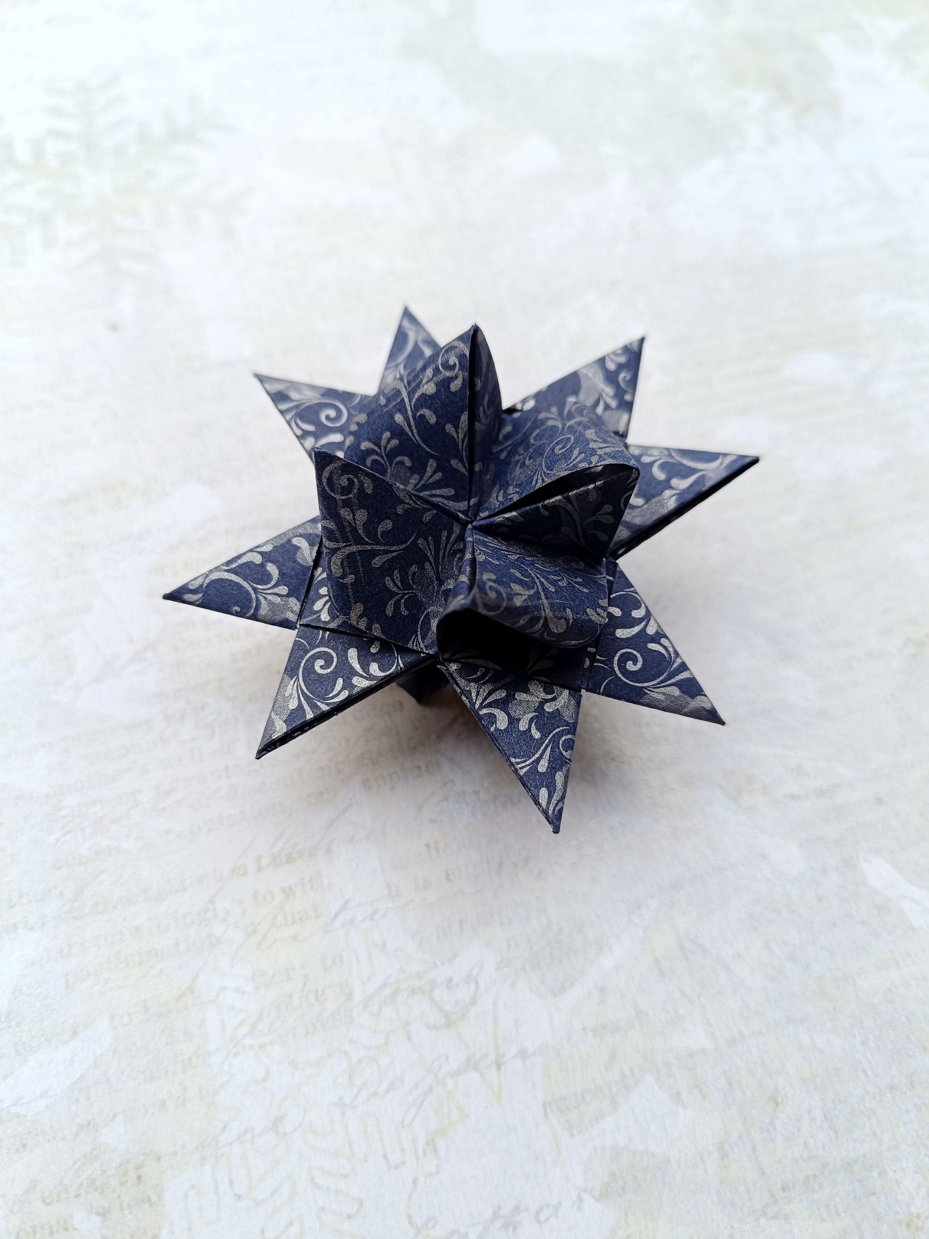 Origami hvězdička modrá / stříbrná