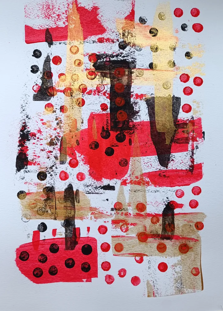 Red, black and gold
