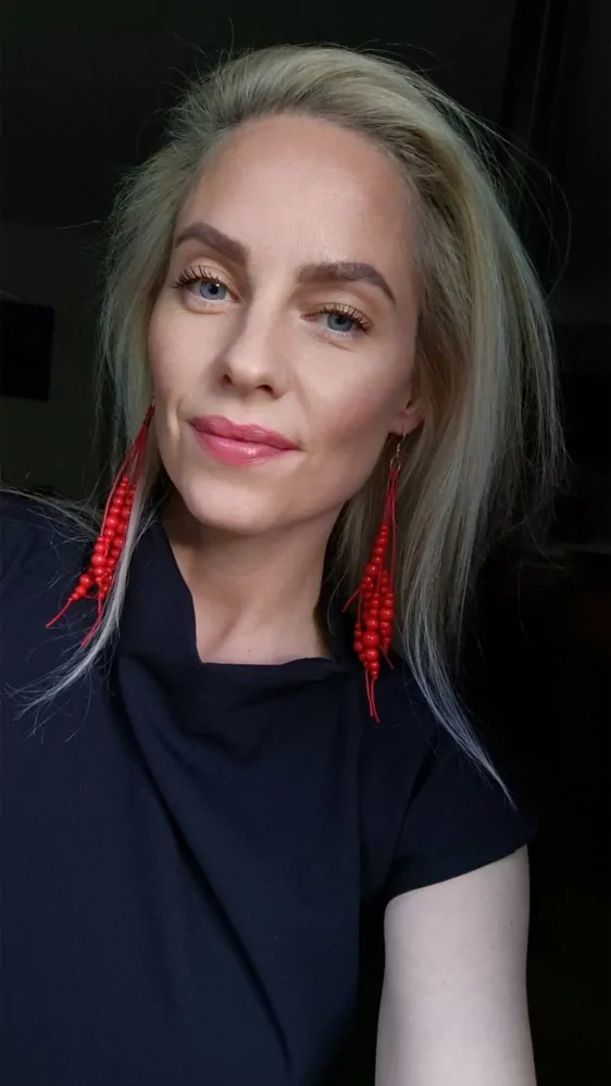 Náušnice z korálků červené