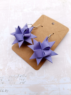 Origami náušnice hvězdičky fialové